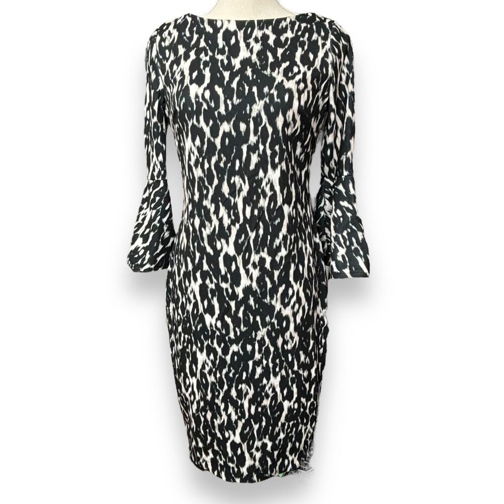 Calvin Klein Black & White Animal Print Dress Size 4